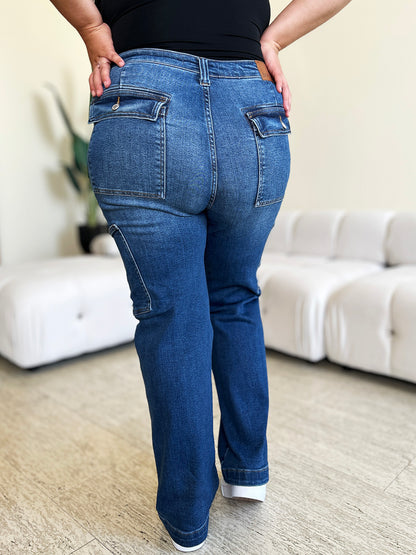 Judy Blue Full Size High Waist Straight Cargo Jeans - Tigbul's Variety Fashion Shop