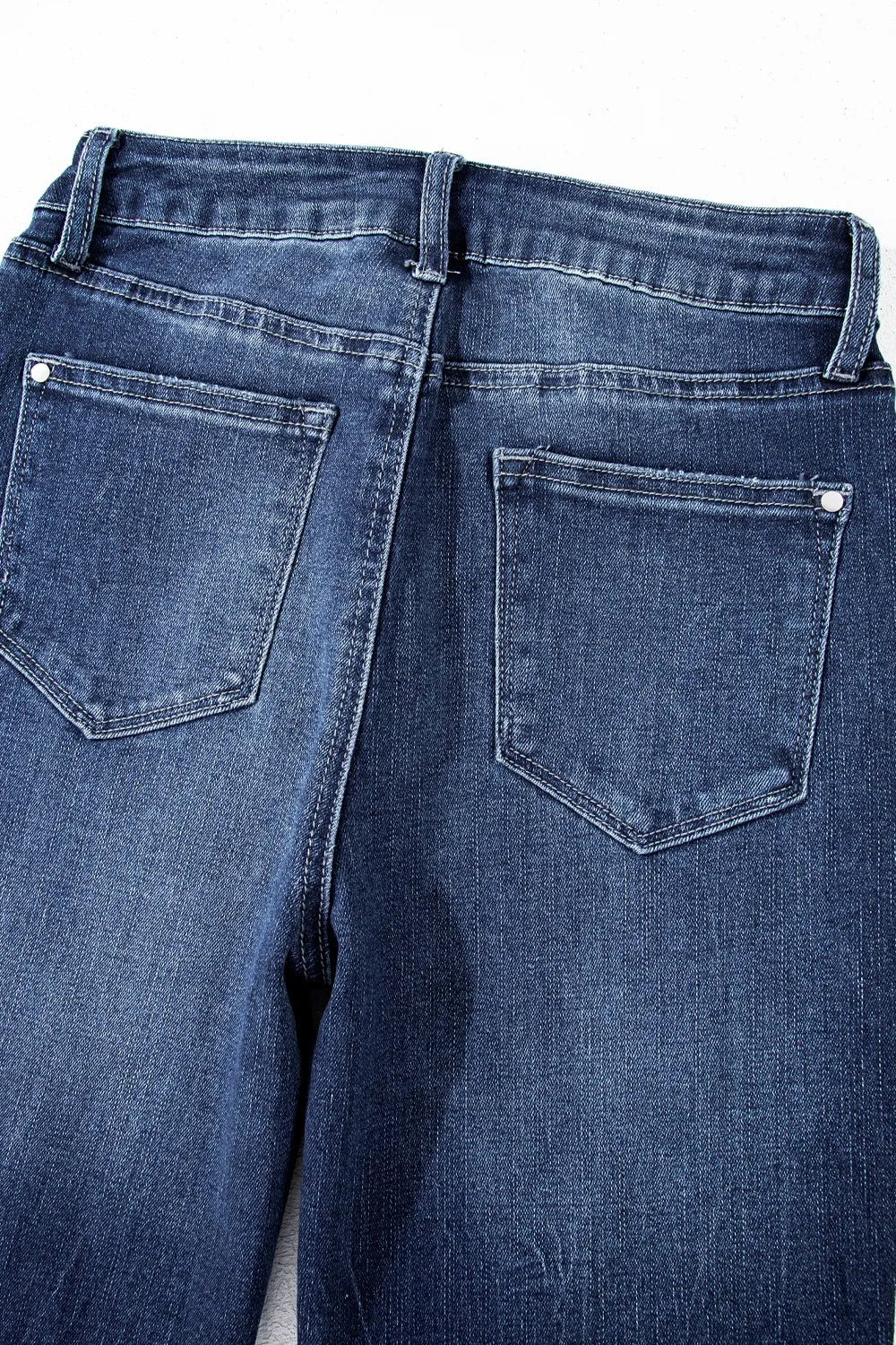 Mineral Wash Raw Hem High Waist Flared Jeans - Tigbul's Variety Fashion Shop