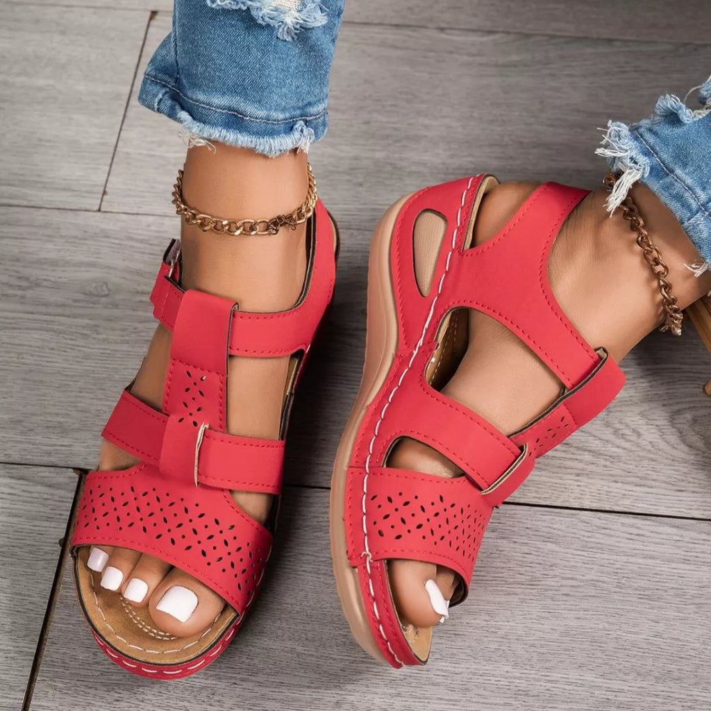 Open Toe Wedge Sandals - Tigbul's Variety Fashion Shop