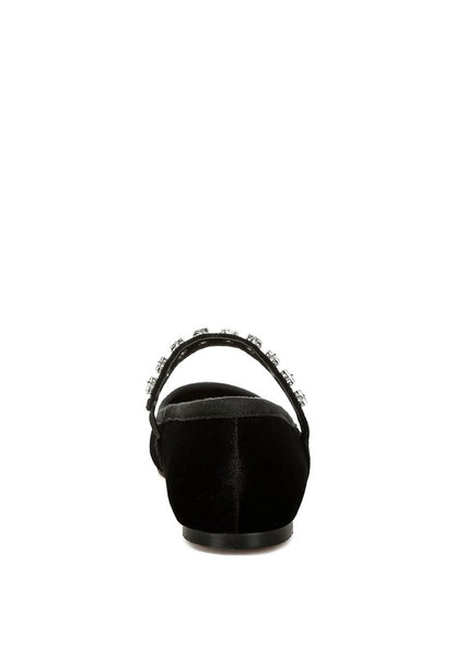 Aralia Velvet Mary Jane Ballerinas - Tigbul's Variety Fashion Shop