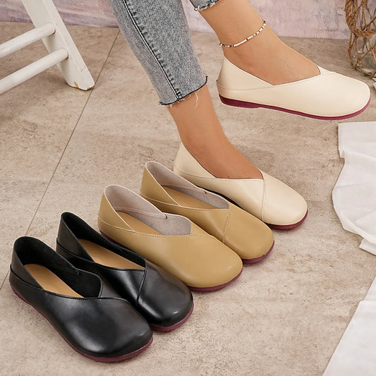 Round Toe Flats Slip-Ons - Tigbul's Variety Fashion Shop
