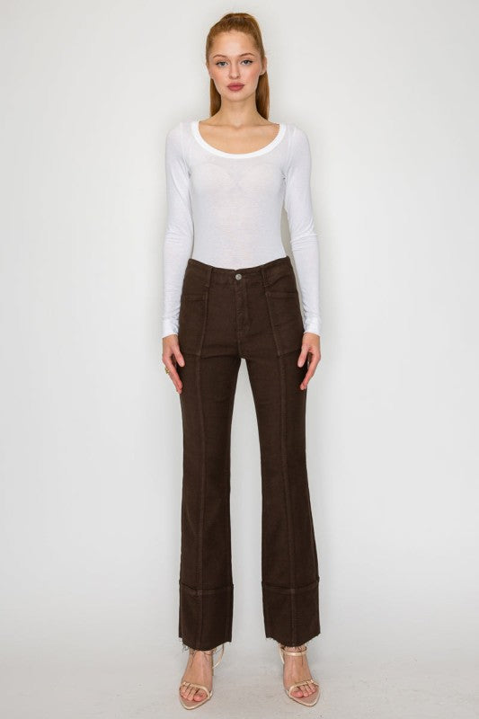 AT2114BTBR - TUMMY CONTROL HIGH RISE BOOTCUT PFD J - Tigbul's Variety Fashion Shop