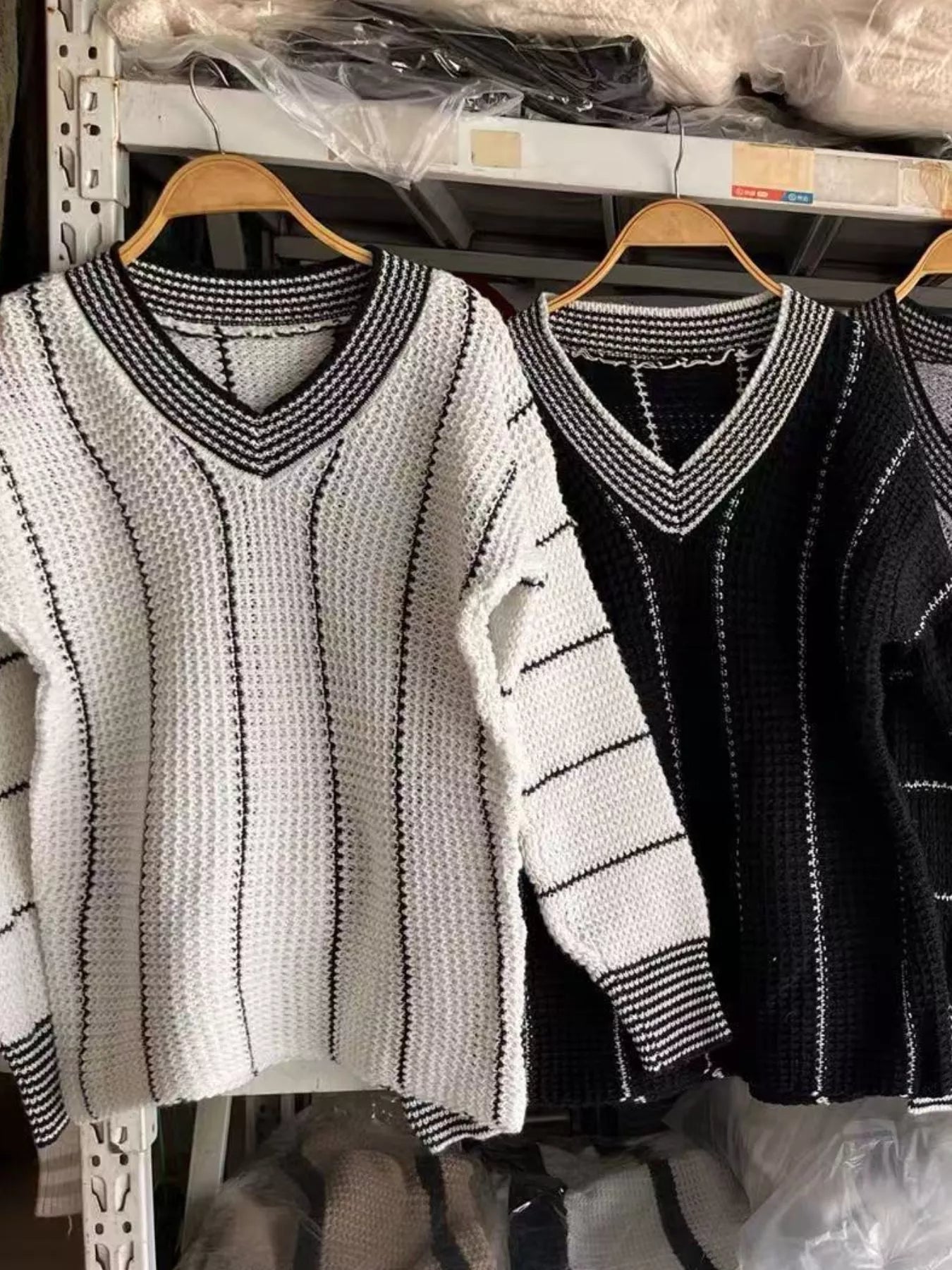 Full Size V-Neck Textured Knit Sweater Plus Size - Tigbul's Variety Fashion Shop