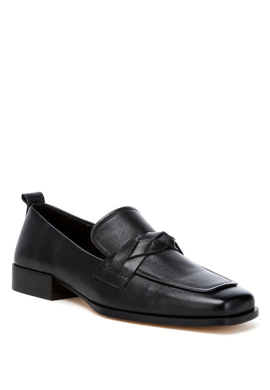 Rag & Co Hostess Genuine Leather Braided Loafers - Tigbul's Variety Fashion Shop