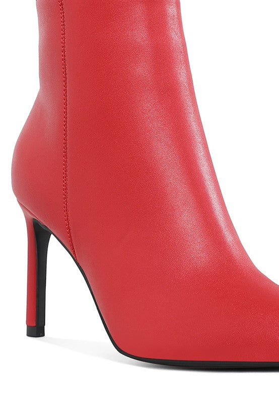 Tatria Textured Stiletto Heel Ankle Boots - Tigbul's Variety Fashion Shop