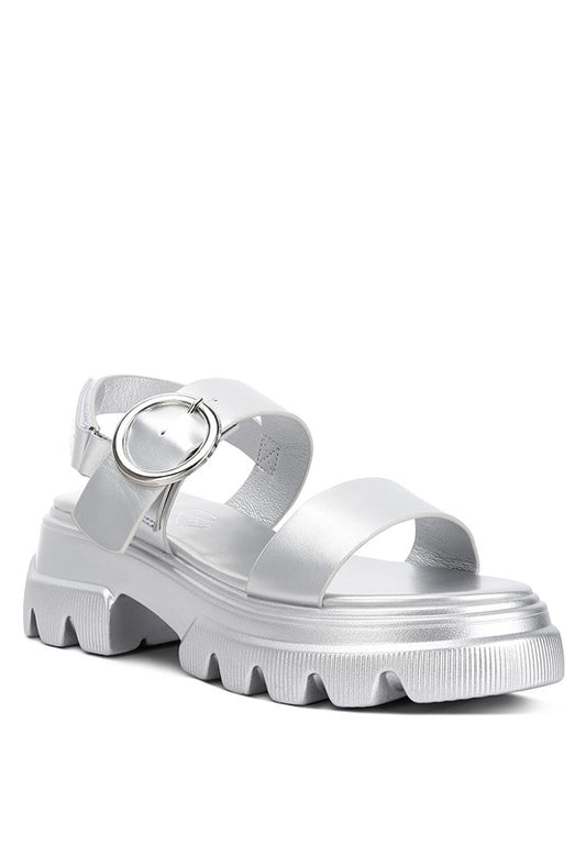 Silas Metallic Chunky Sandals - Tigbul's Variety Fashion Shop