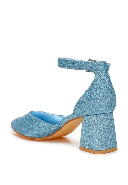 Taznia Glitter Block Heel Sandals - Tigbul's Variety Fashion Shop