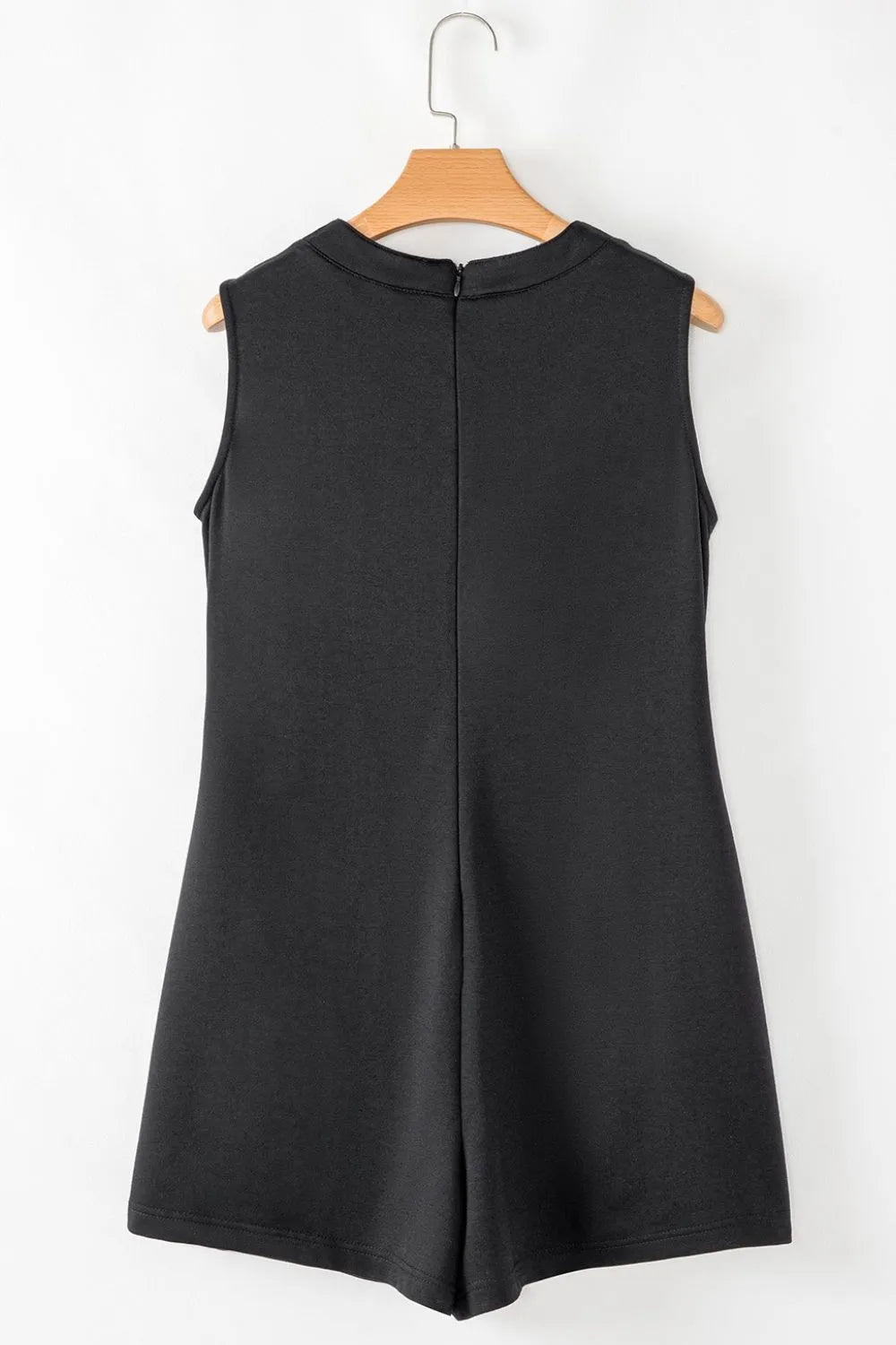 Tie V Neck Pintuck Sleeveless Loose Romper - Tigbul's Variety Fashion Shop