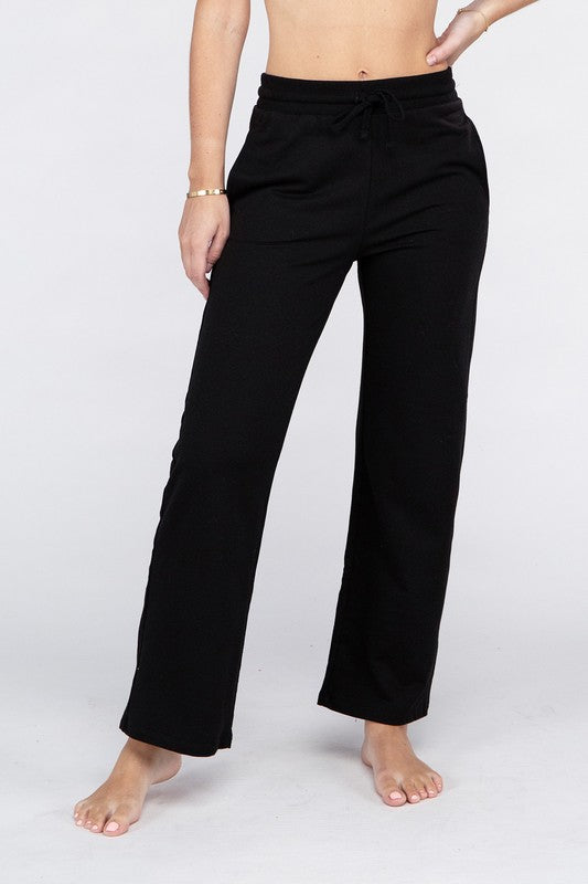 Lounge Wide Pants with Drawstrings - Tigbuls Variety Fashion