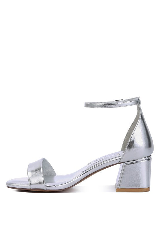 Makena Metallic Block Heel Sandals - Tigbul's Variety Fashion Shop