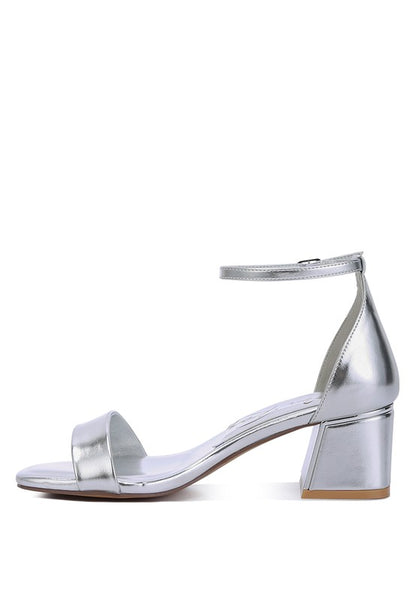 Makena Metallic Block Heel Sandals - Tigbul's Variety Fashion Shop