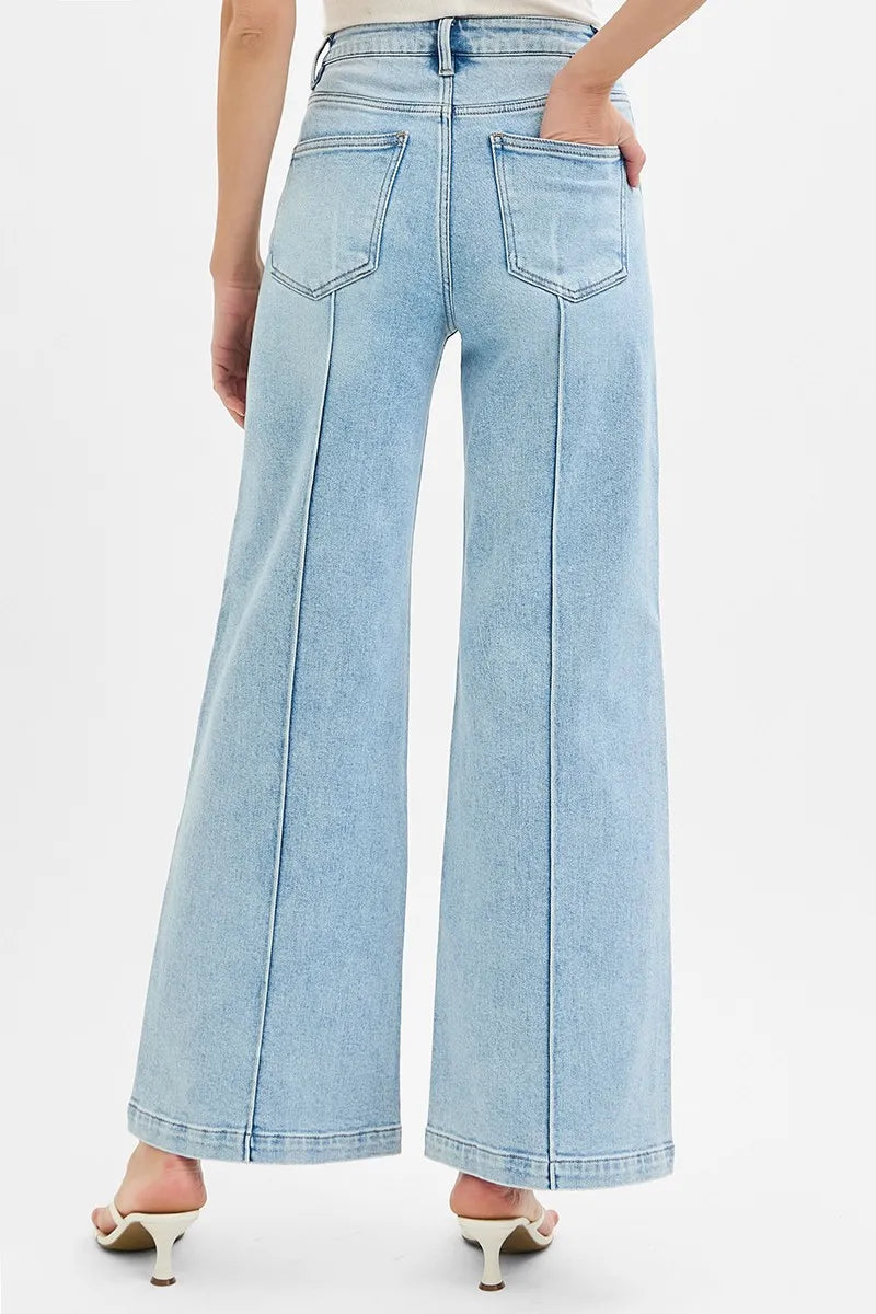 RISEN Full Size High Waist Wide Leg Pintuck Detailed Plus Size - Tigbul's Variety Fashion Shop