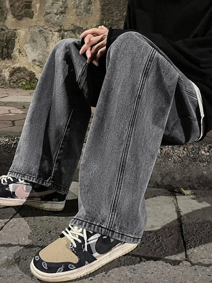 Men's Full Size Drawstring Wide Leg Jeans Plus Size - Tigbul's Variety Fashion Shop