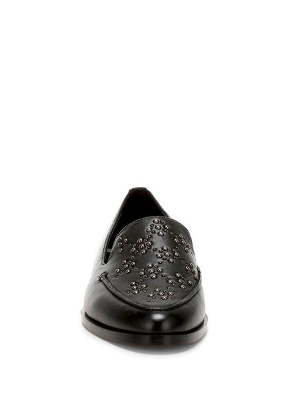 Gabassi Studded Genuine Leather Loafers - Tigbul's Variety Fashion Shop