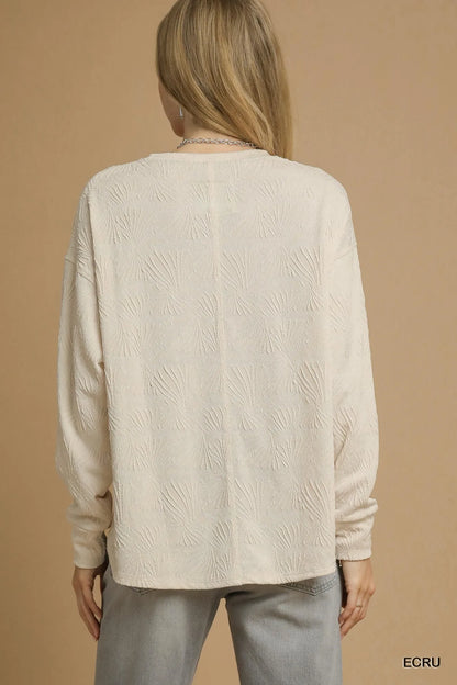 Umgee Textured Knit Long Sleeve Top - Tigbul's Variety Fashion Shop