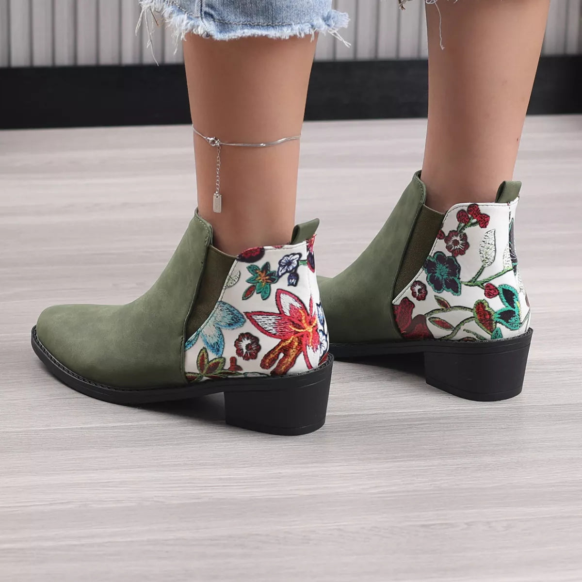 Point Toe Block Heels Ankle Boots - Tigbul's Variety Fashion Shop