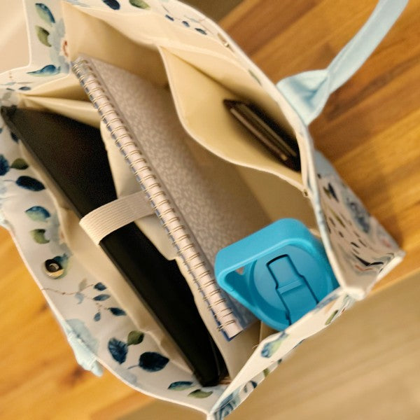 Bloom Blue Floral Couture Tote - Tigbul's Variety Fashion Shop