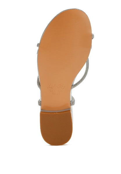 Babbity Rhinestone Embellished Lace-Up Sandals - Tigbul's Variety Fashion Shop