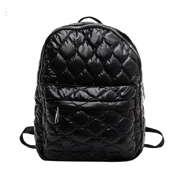 Jade Metallic Puffer Backpack - Tigbul's Variety Fashion Shop