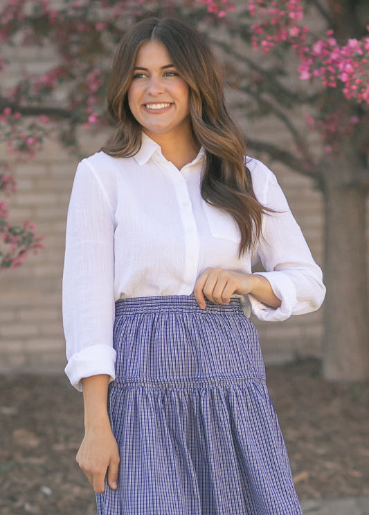 Bailey Cotton Gauze Button Down Top - Tigbul's Variety Fashion Shop