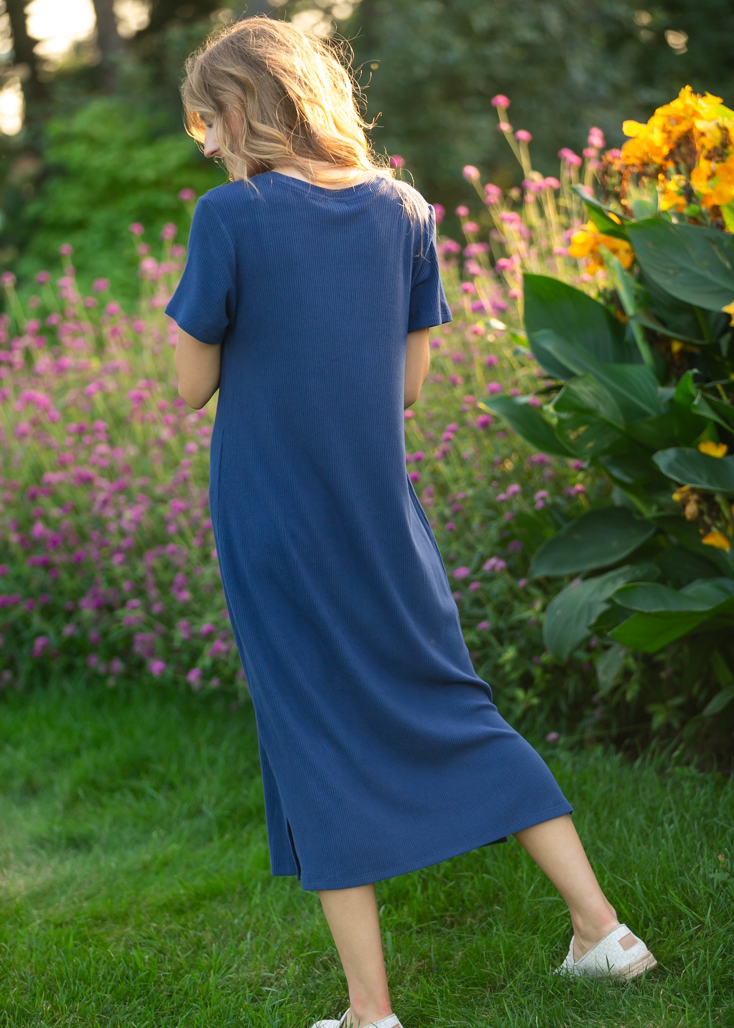 Baylor Navy Ribbed T-shirt Dress
