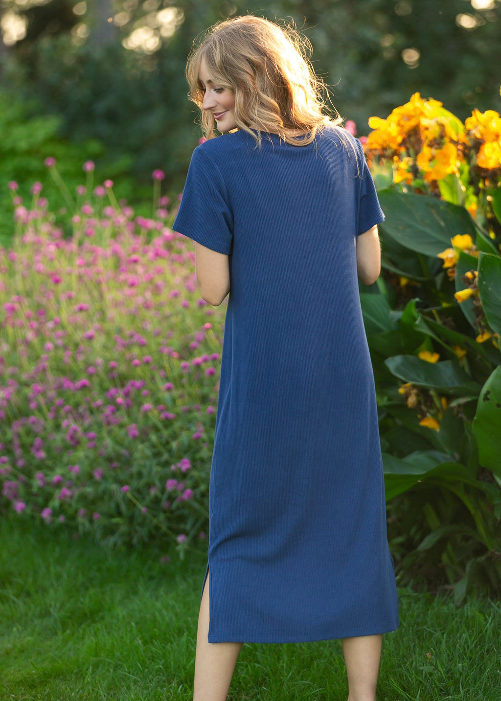 Baylor Navy Ribbed T-shirt Dress