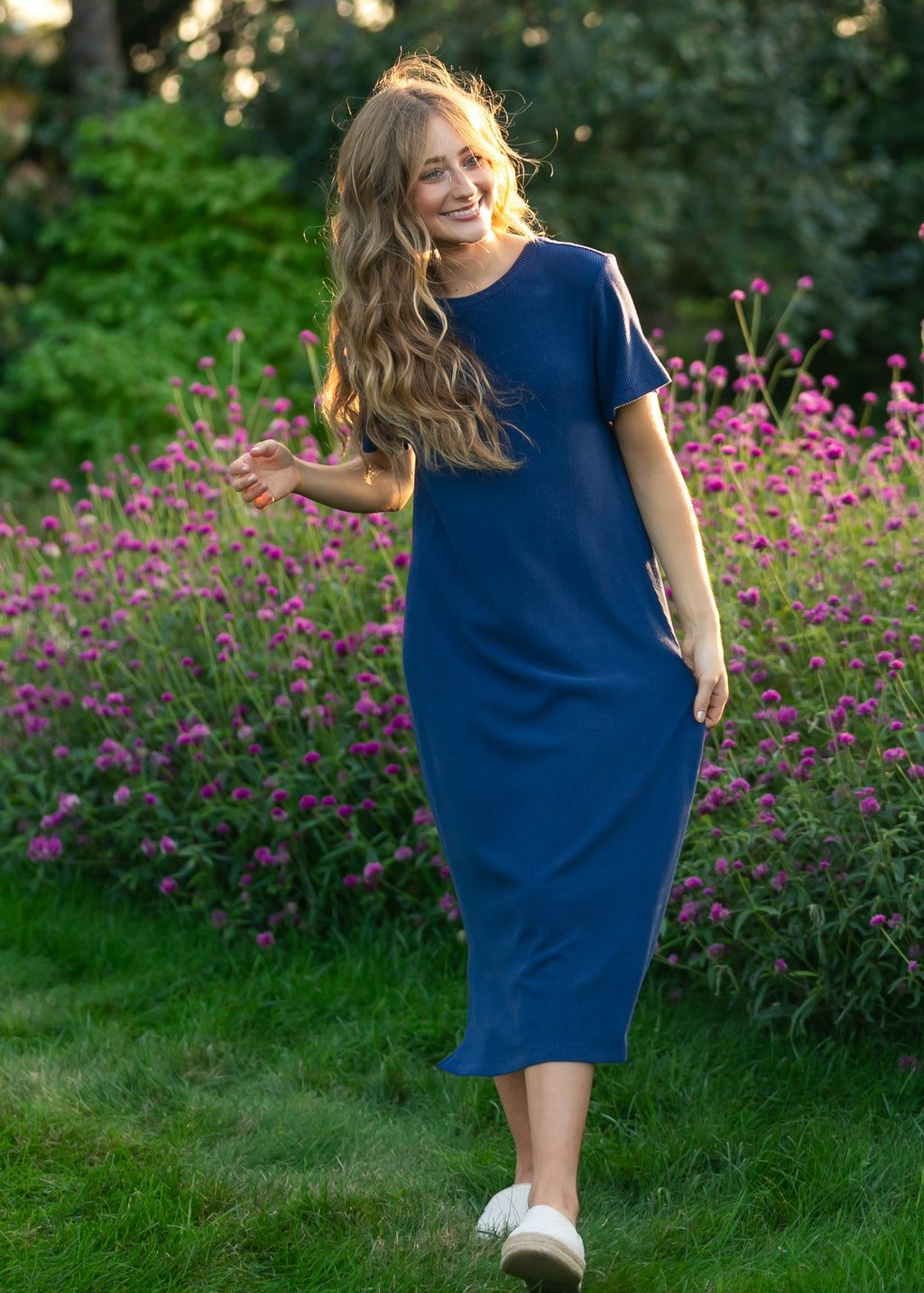 Baylor Navy Ribbed T-shirt Dress