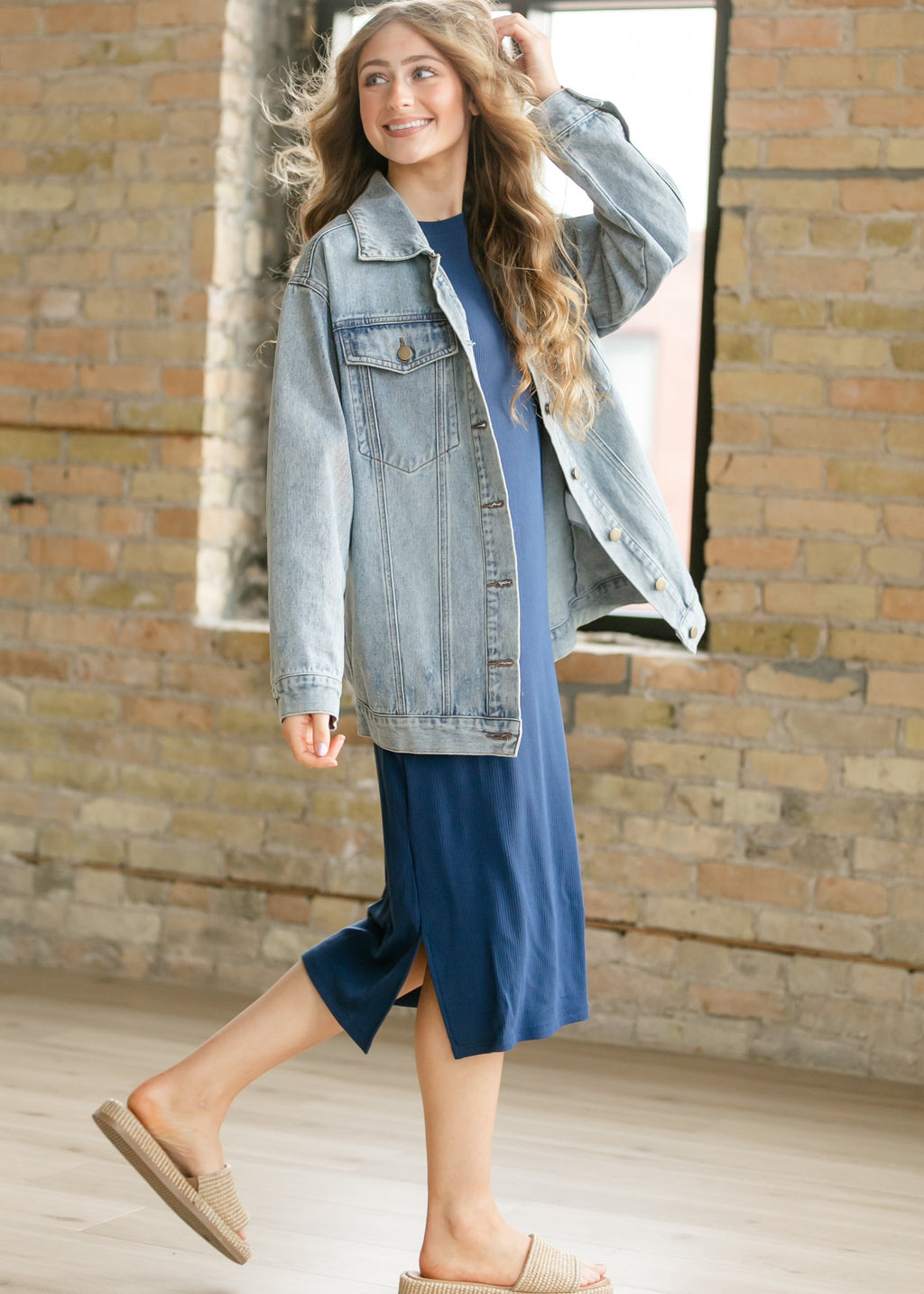 Baylor Navy Ribbed T-shirt Dress