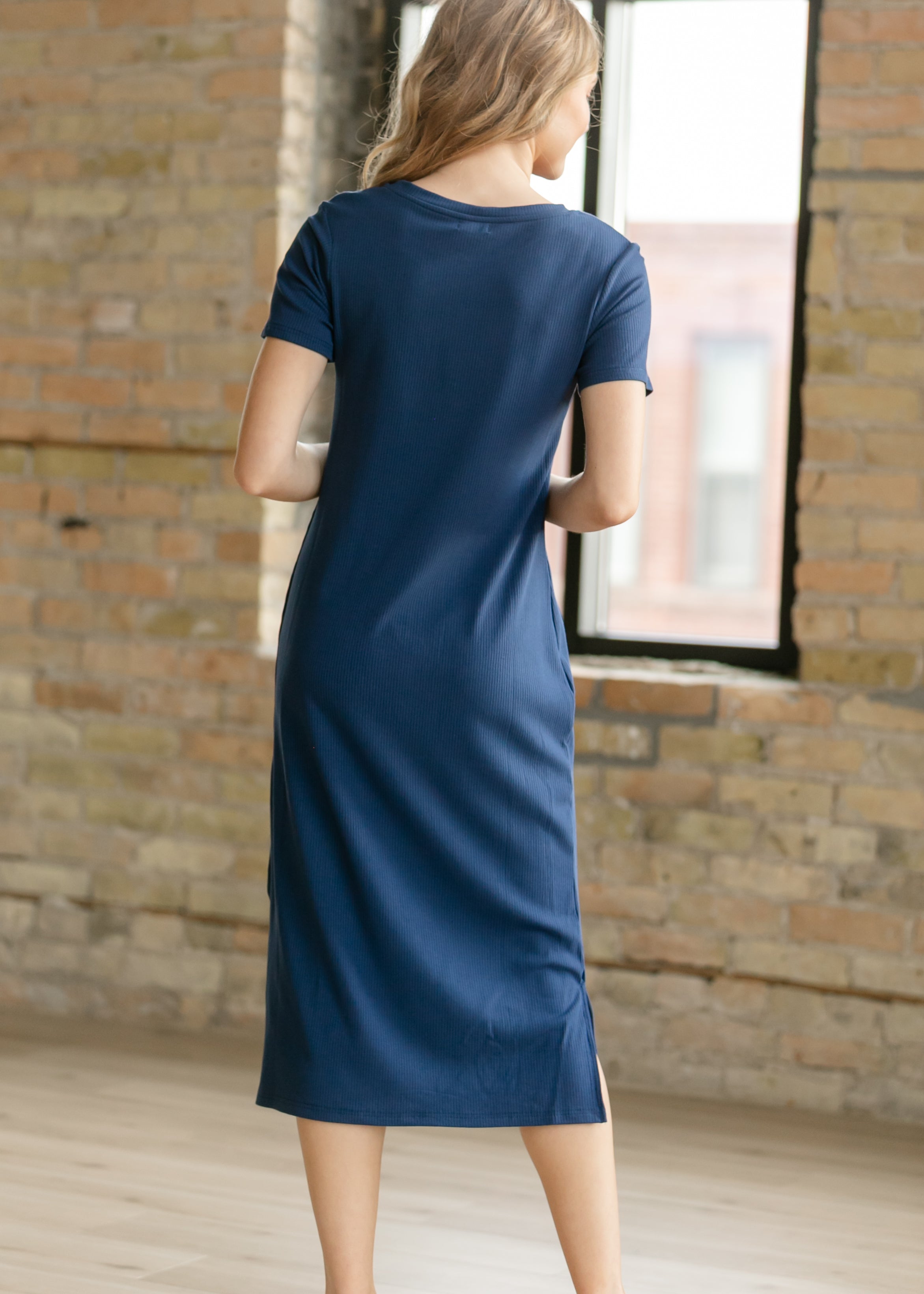 Baylor Navy Ribbed T-shirt Dress
