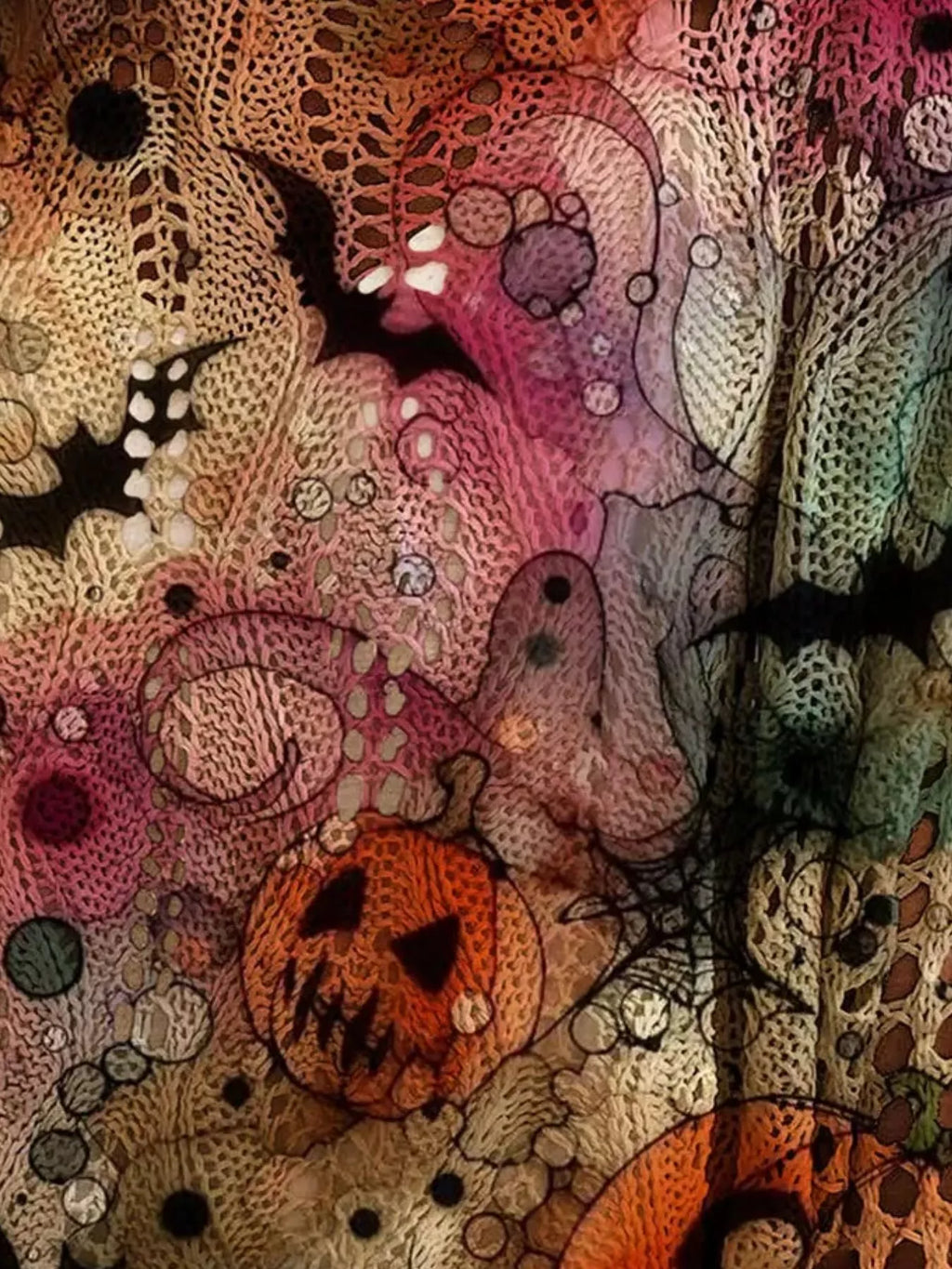 Halloween Pumpkin Loose Knit Cover Up Small up to Plus Size | Tigbuls
