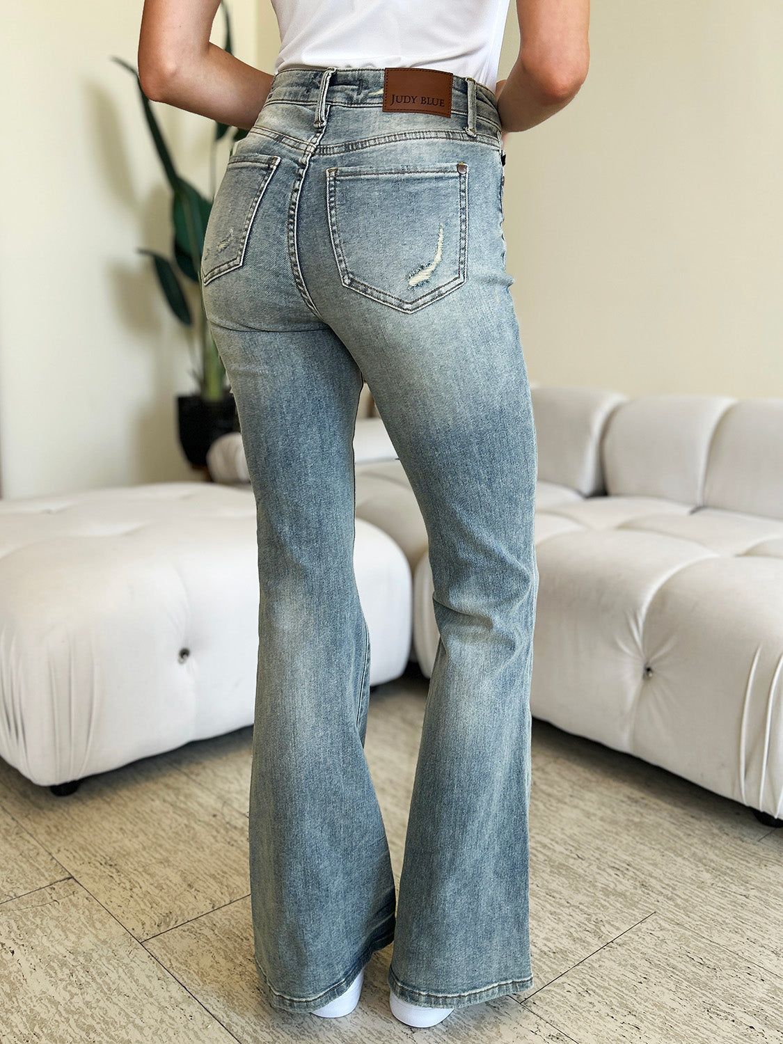 Judy Blue High Waist Flare Blue Jeans - Tigbul's Variety Fashion Shop