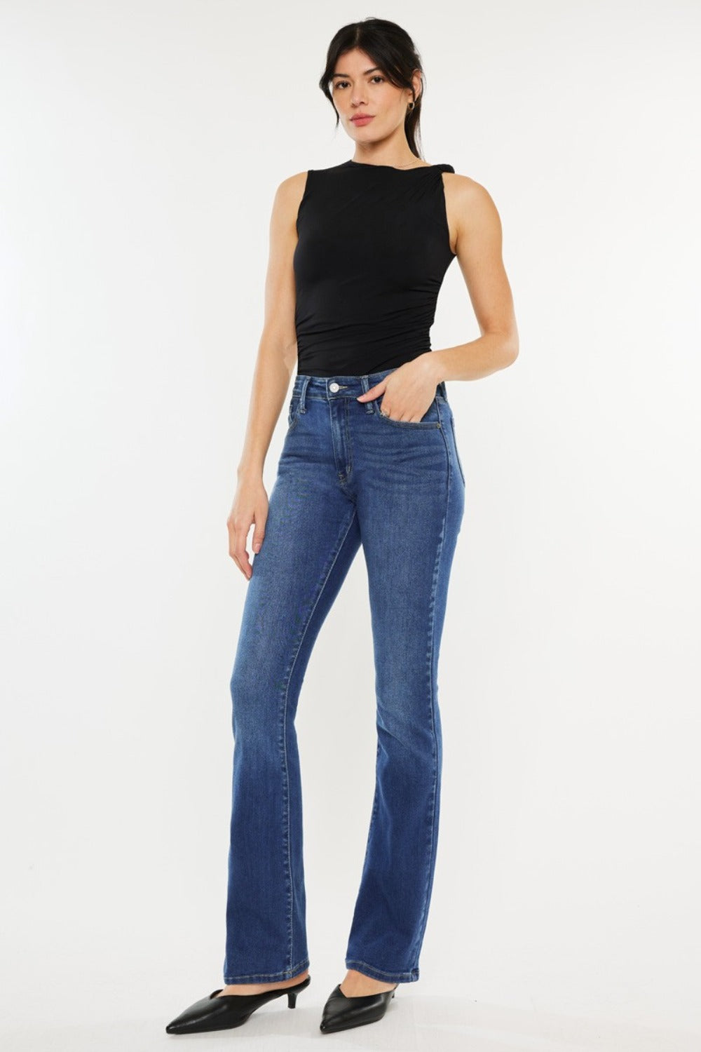 Kancan High Rise Slim Bootcut Jeans - Tigbul's Variety Fashion Shop