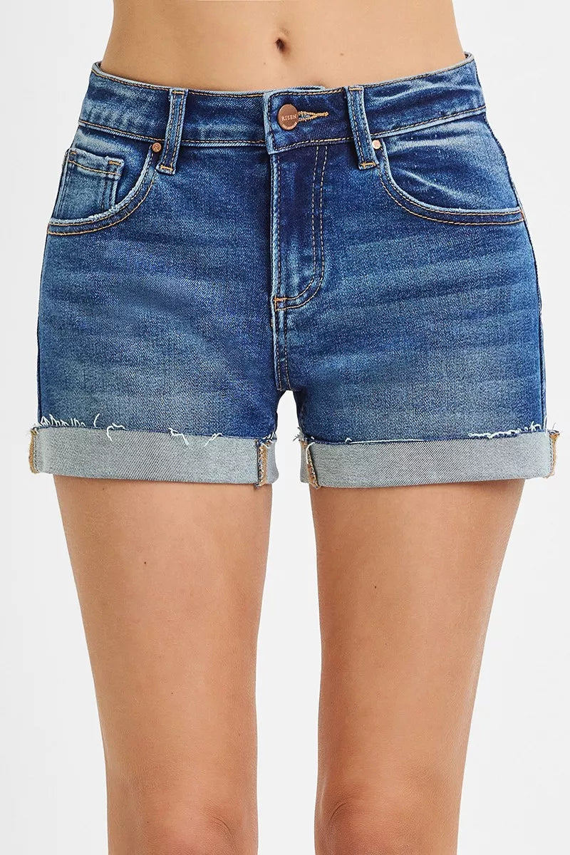 RISEN Low Rise Cuffed Shorts - Tigbul's Variety Fashion Shop
