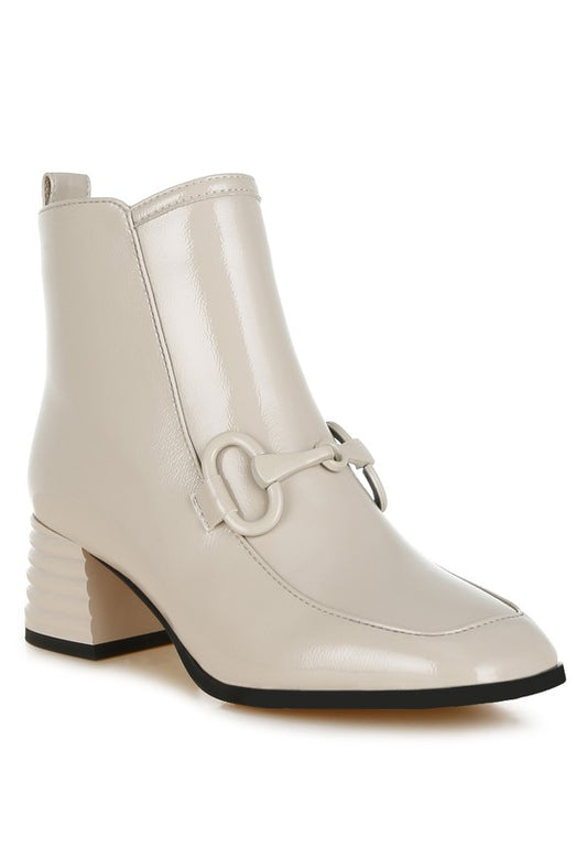 Algol Textured Block Heel Ankle Boots - Tigbul's Variety Fashion Shop