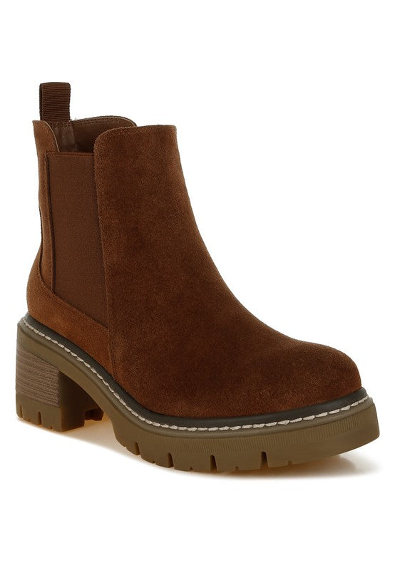 Vostok Suede Chunky Chelsea Boots - Tigbul's Variety Fashion Shop