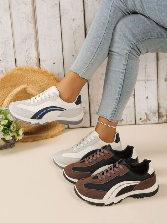 Contrast Lace Up Athletic - Tigbul's Variety Fashion Shop