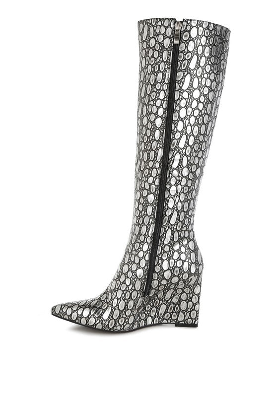 Bar Zone Tear Shaped Faux Leather Boots - Tigbul's Variety Fashion Shop