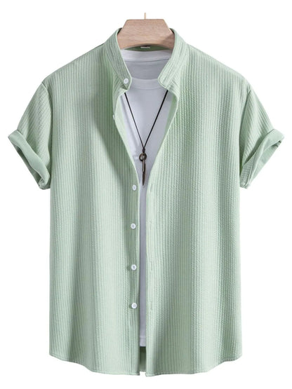 Men's Ribbed Short Sleeve Shirt and Shorts Set - Tigbul's Variety Fashion Shop