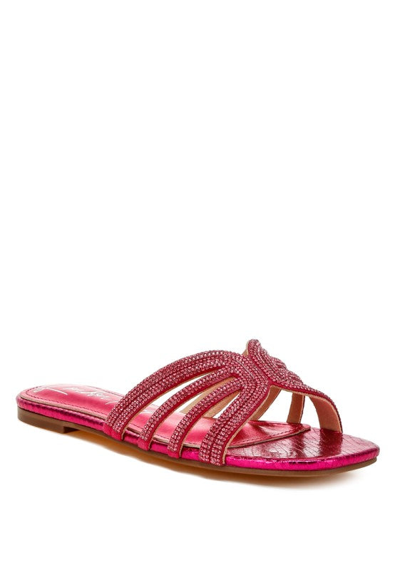 Dindy Rhinestone Cut Out Flats - Tigbul's Variety Fashion Shop