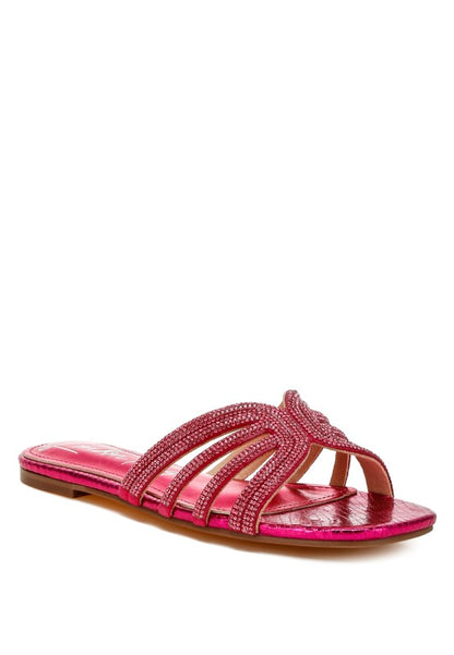 Dindy Rhinestone Cut Out Flats - Tigbul's Variety Fashion Shop