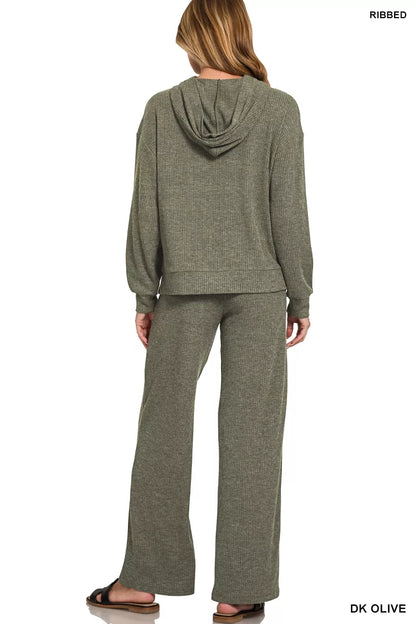 Zenana Ribbed Drawstring Lounge Pants - Tigbul's Variety Fashion Shop
