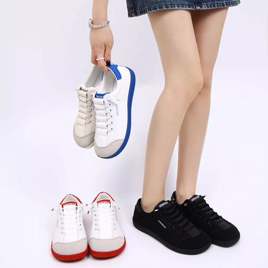 Contrast Lace Up Sneakers - Tigbul's Variety Fashion Shop