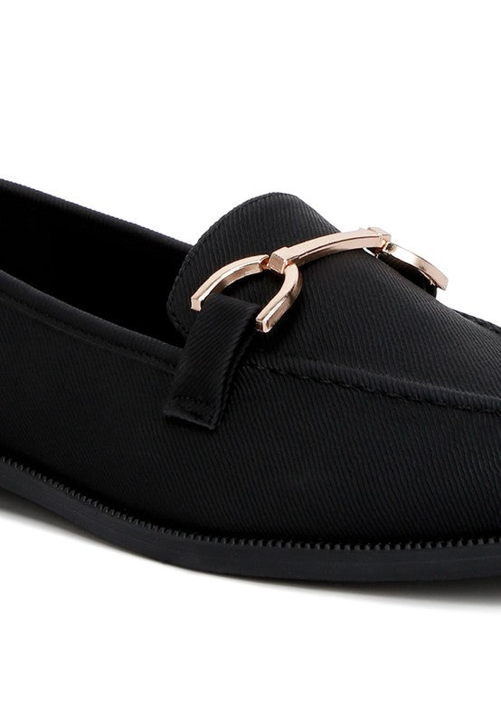 Fable Horsebit Embellished Flat Loafers - Tigbul's Variety Fashion Shop