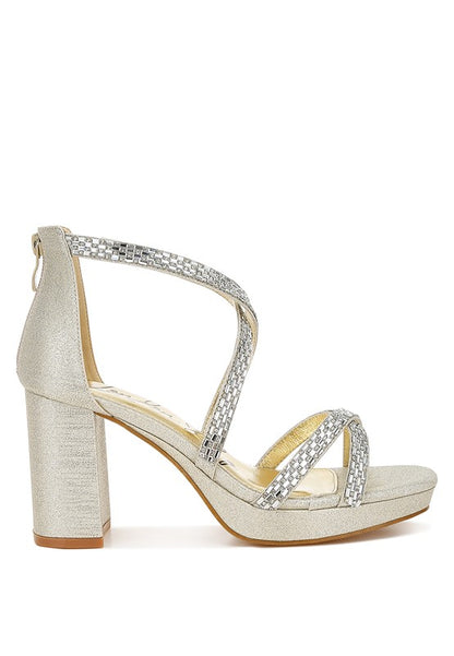 Infatuated Rhinestones Embellished Strappy Sandals - Tigbul's Variety Fashion Shop