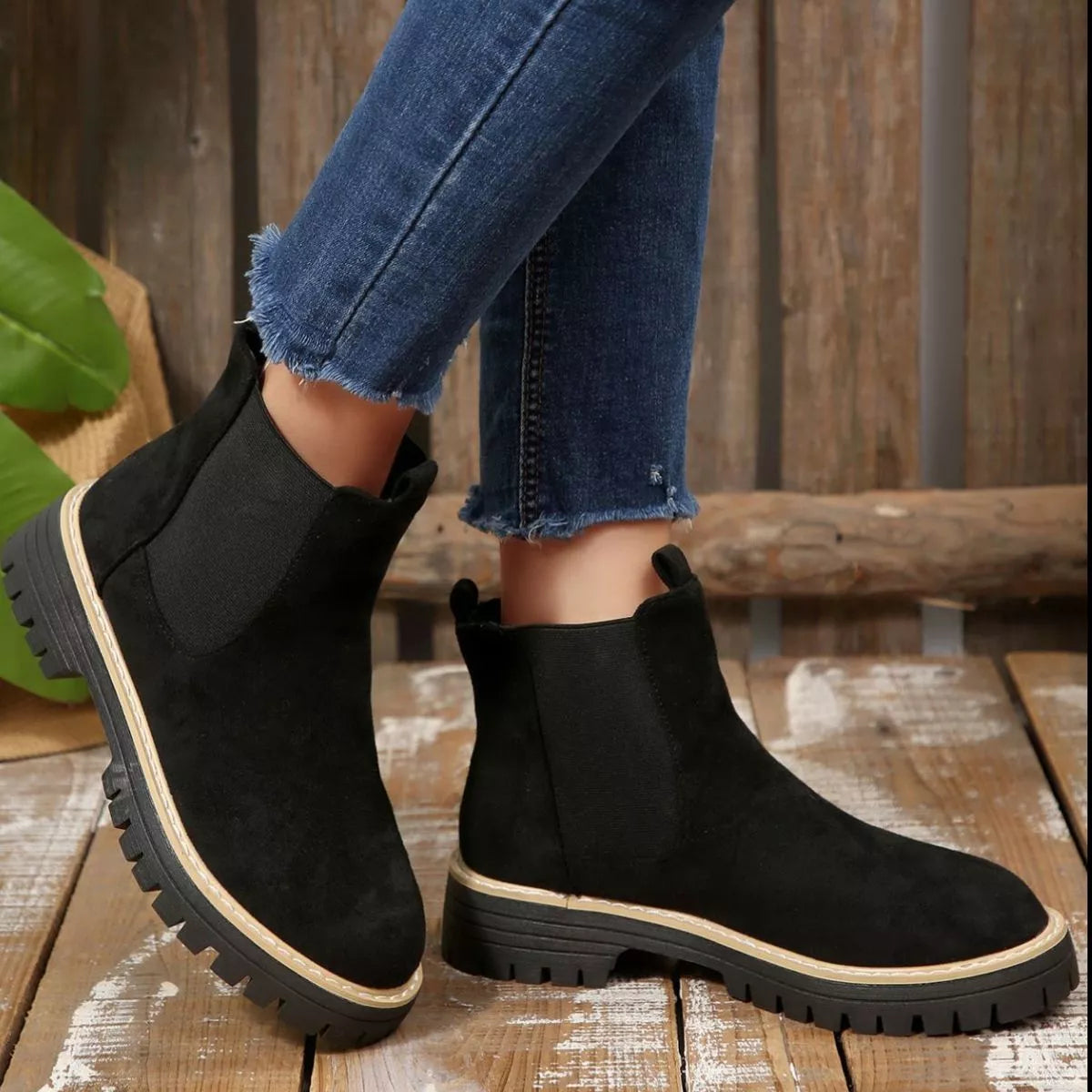 Round Toe Block Heels Boots - Tigbul's Variety Fashion Shop