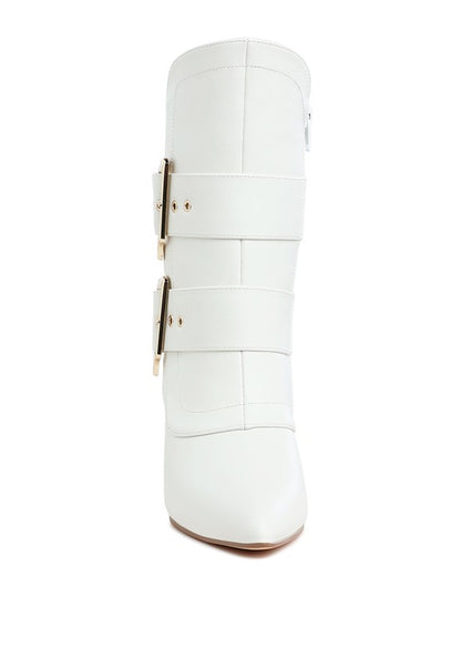 Ebera Chunky Buckle Strap Ankle Boots - Tigbul's Variety Fashion Shop