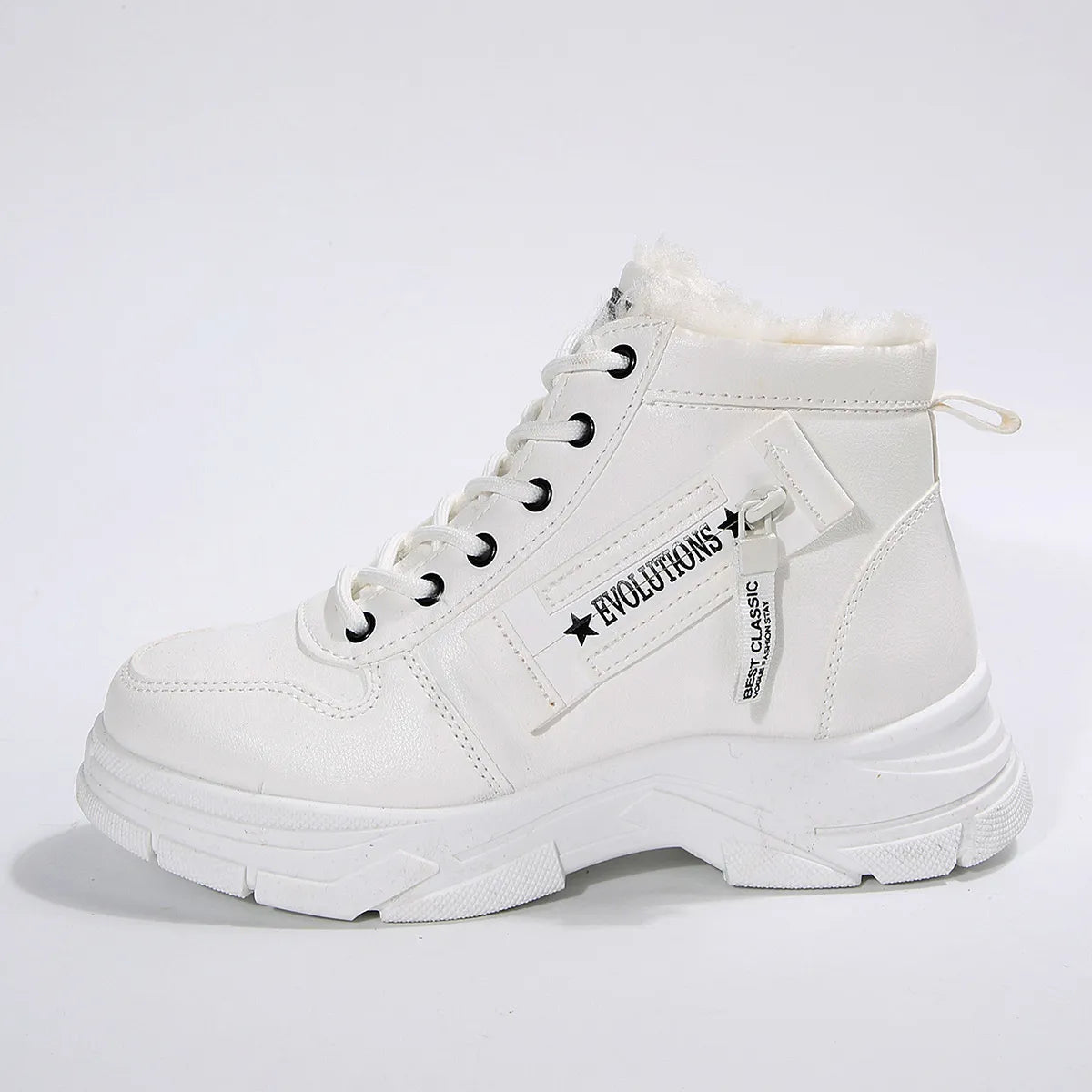 Premium Lace-Up Combat Boots with Fleece Line - Tigbul's Variety Fashion Shop