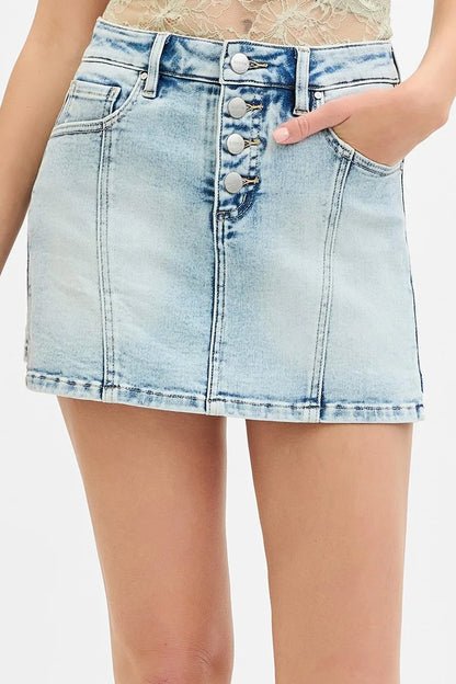 RISEN Full Size High Rise Button Down Skorts Plus Size - Tigbul's Variety Fashion Shop