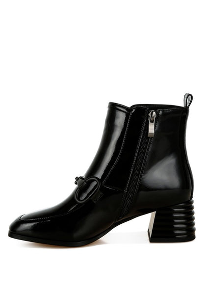 Algol Textured Block Heel Ankle Boots - Tigbul's Variety Fashion Shop