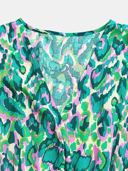 Bohemian Floral Print V-Neck Batwing Sleeve Romper - Tigbul's Variety Fashion Shop